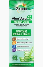 Zandu Aloe Vera Juice with 5 added Herbs, 1 L, Pure and Natural, Ayurvedic Immunity Booster, Good for Digestive Health, Skin Health & Liver Function | No Added Sugar